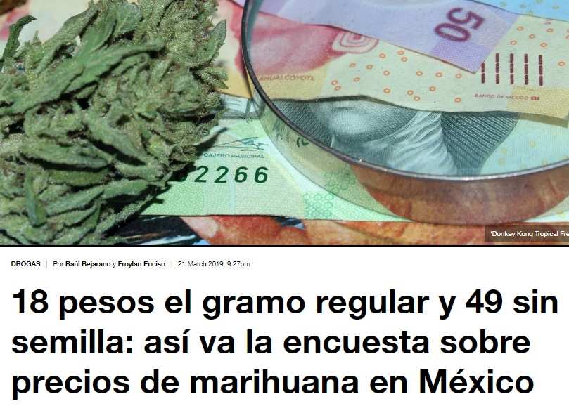 18 pesos el gramo regular y 49 sin semilla