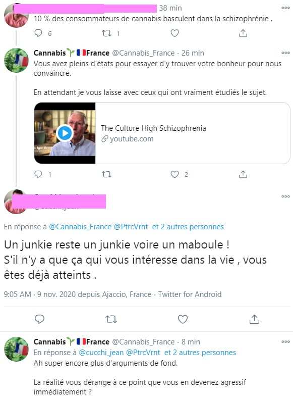 Twitter Post de Cannabis France