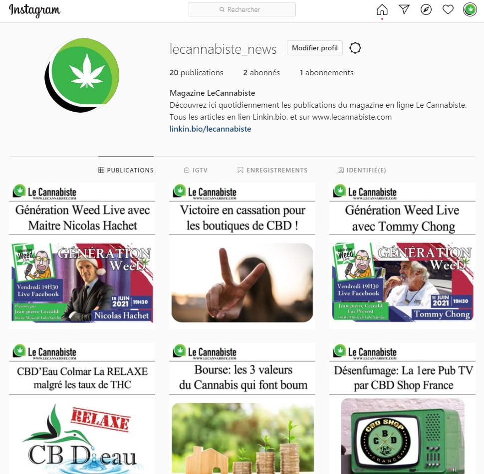 le cannabiste sur instagram
