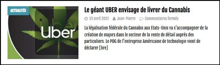 a lire sur le cannabiste uber