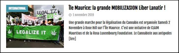 a lire sur le cannabiste maurice