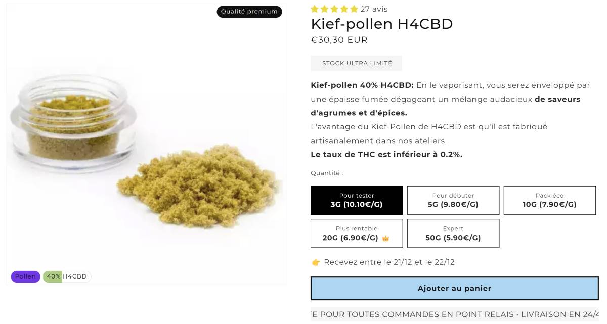 kief pollen h4cbd stormrock high