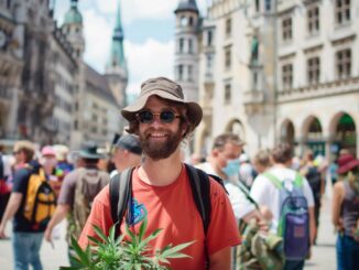 allemand joyeux a munich avec du cannabis