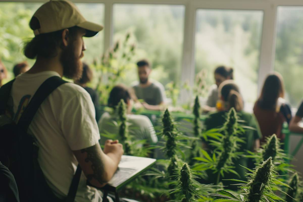 etudiants dans ecole de cannabis