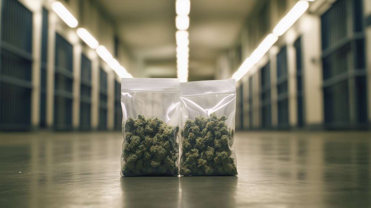 Sachets de cannabis en prison