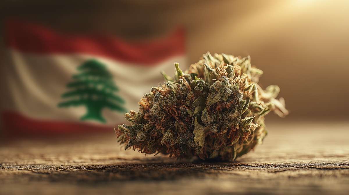 Cannabis et drapeau libanais