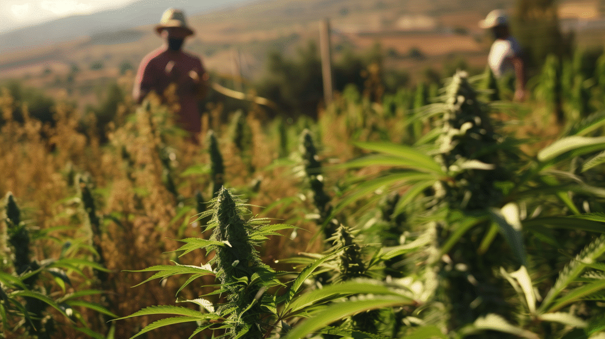 champ de cannabis au liban