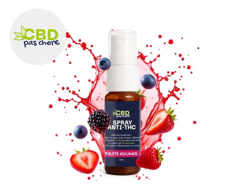 CBD Spray Kleaner Anti-Thc Go&ucirc;t Fruits Rouges (CBD Pas Ch&egrave;re)
