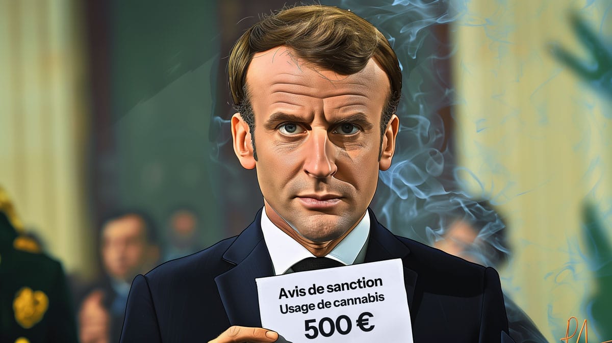 macron avis de sanction usage de cannabis 500 euros