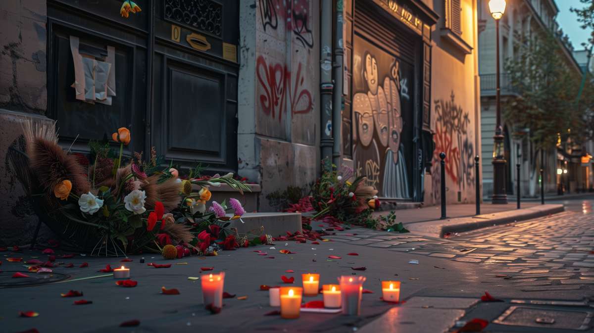 bougies et fleurs suite à un décès à Paris