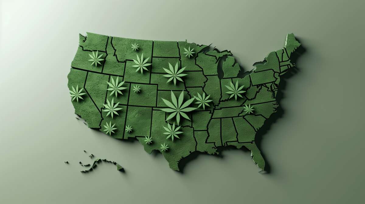 carte de la legalisation du cannabis aux etats unis