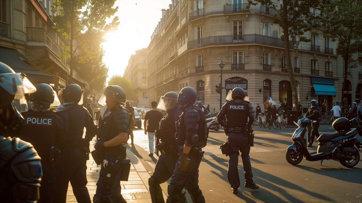 police dans les rues de Paris