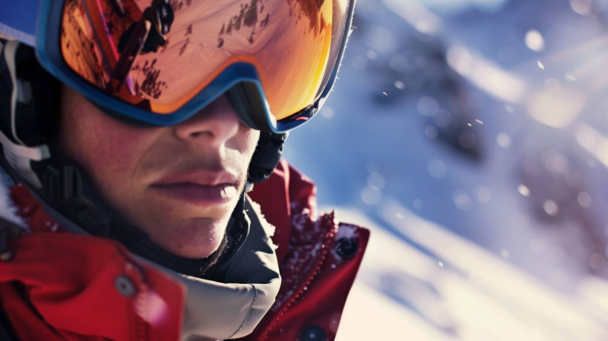 homme au ski avec un masque