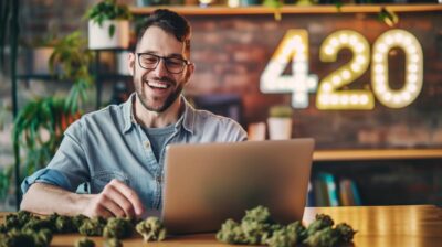 homme durant la fete du 420