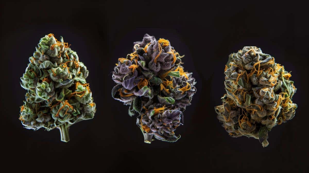 trois variétés de cannabis