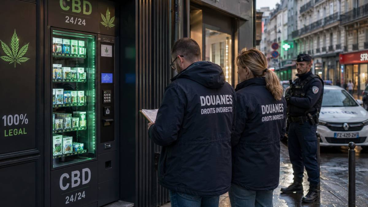 Douane devant Distributeur automatique de CBD