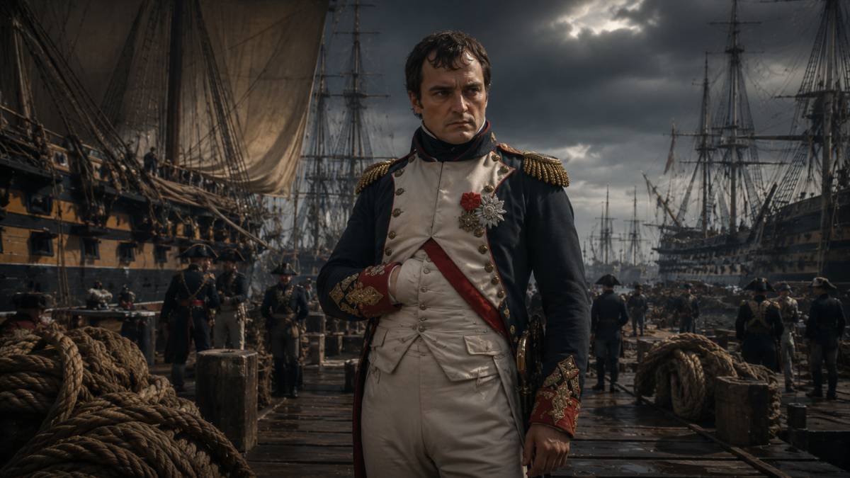 Scène historique sur le quai naval