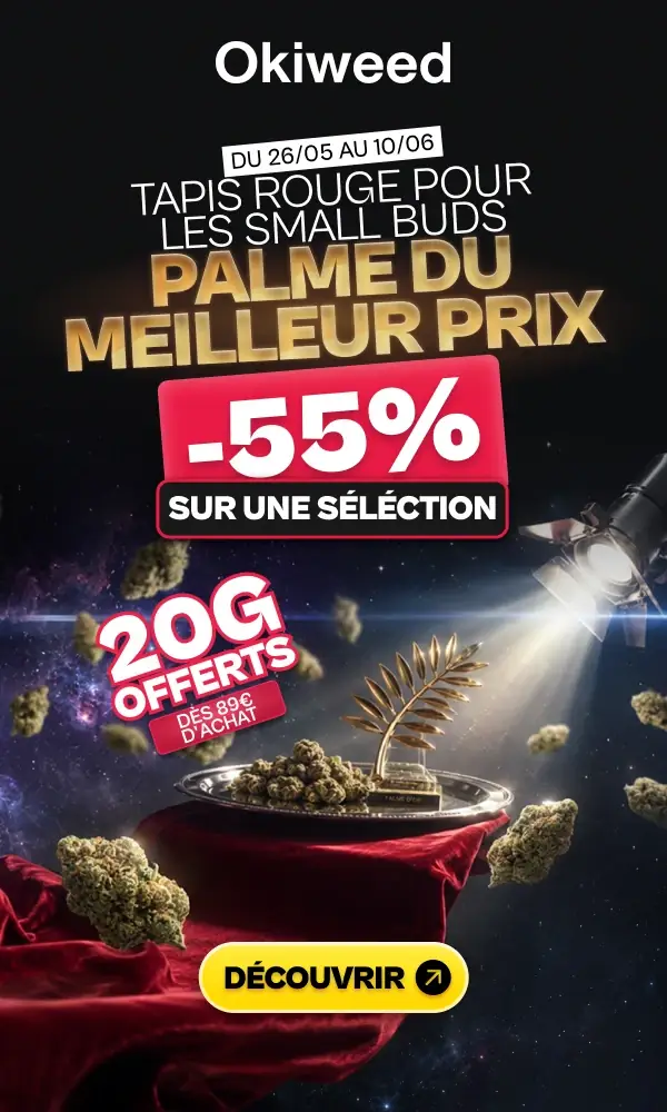 Okiweed, palme du meilleur prix : -55 % sur une sélection du 26/05 au 10/06, 20 g offerts