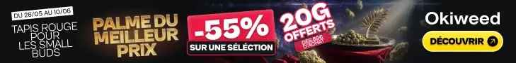 Okiweed, palme du meilleur prix : -55 % sur une sélection du 26/05 au 10/06, 20 g offerts