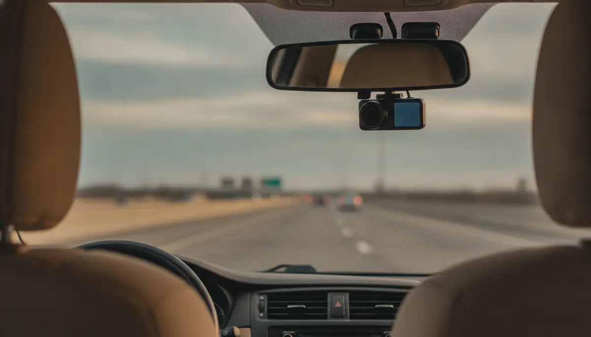 Petite camera et capteurs discrets fixes dans l'habitacle d'une voiture particuliere