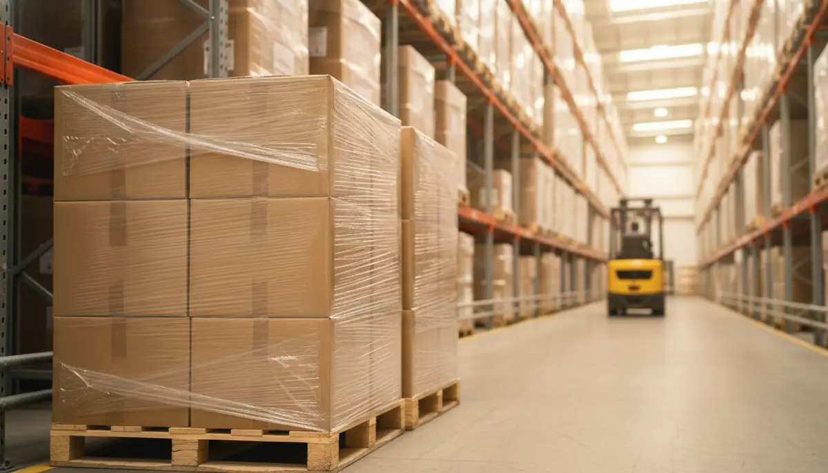 Cartons de fret dans un entrepot logistique, symbole des importations de cannabis medical
