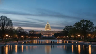 Le Capitole des États-Unis à Washington au crépuscule, siège du Congrès où le projet de loi a été déposé