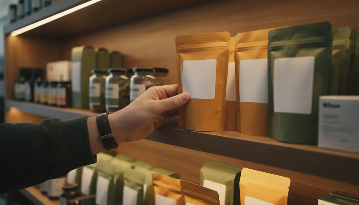 Rayon de produits au chanvre et comestibles dans un commerce de proximité